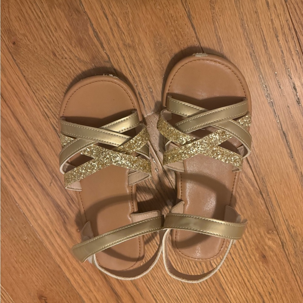 Girls Gold Sandals Size 2